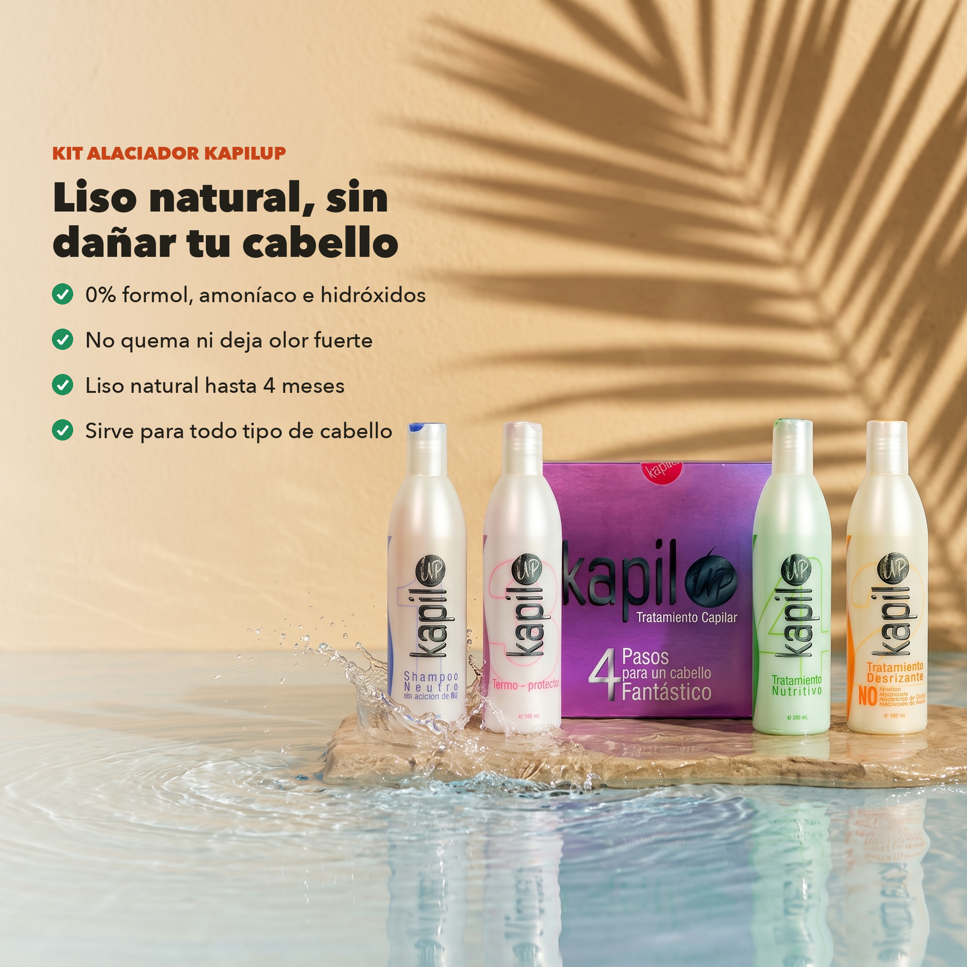 Kit Alaciador KapilUp: 0% formol, no quema, liso hasta 4 meses, todo tipo de cabello