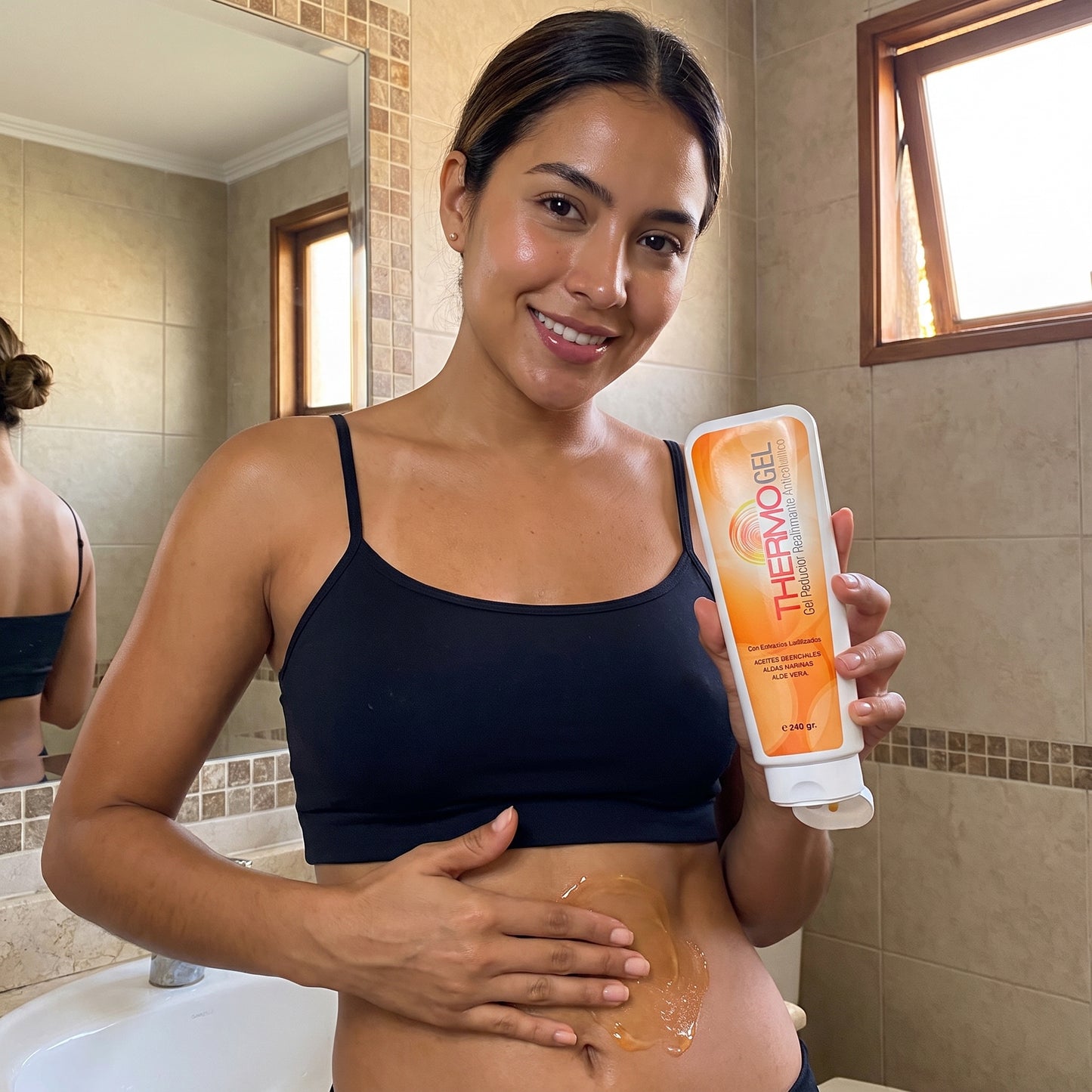 Clienta con el Thermo Gel reductor de 240 g