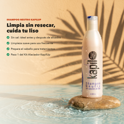Shampoo Neutro sin sal KapilUp: limpia sin resecar, cuida tu alisado