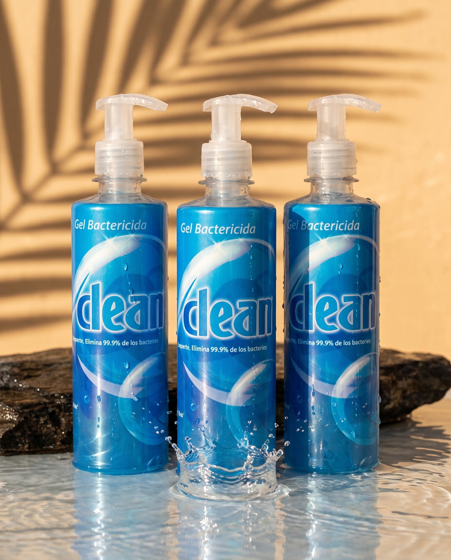 Paquete con 3X Gel Bactericida V-Clean — LabVittal, línea Agua Tropical