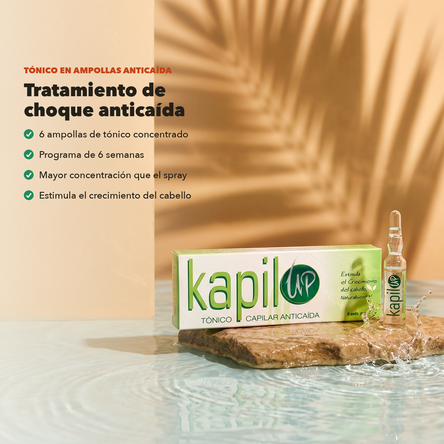 Ampollas Tónico Anticaída KapilUp: tratamiento de choque en 6 semanas