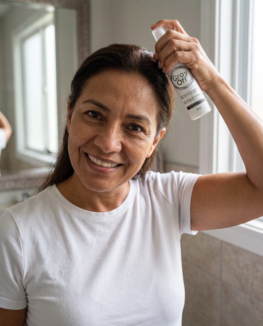 Aplicación de GrayOFF sobre la raíz del cabello